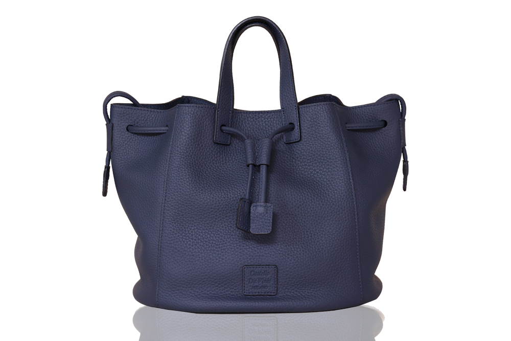 CARINA /Drow String Leather Bag Flag NAVY