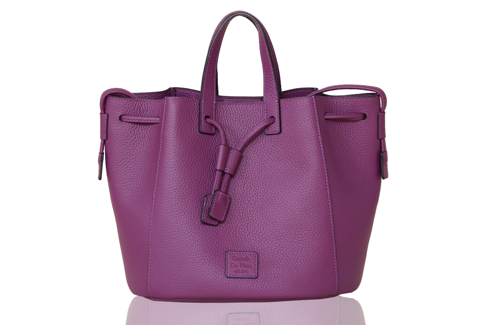 CARINA /Drow String Leather Bag Viola PURPLE