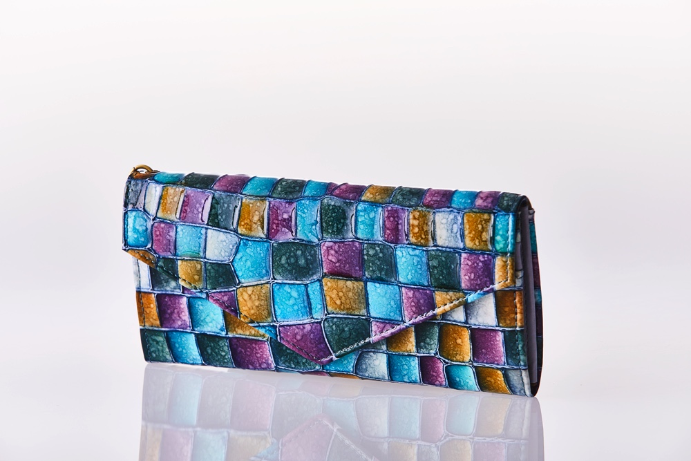 Mosaic Croco Flap Wallet