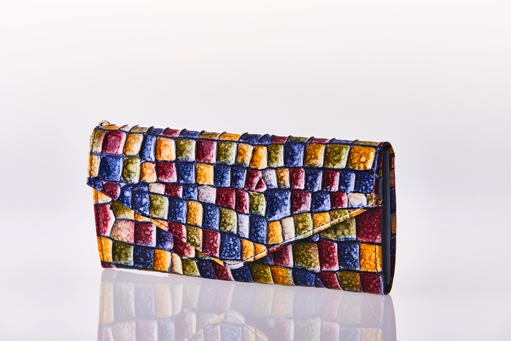 Mosaic Croco Flap Wallet