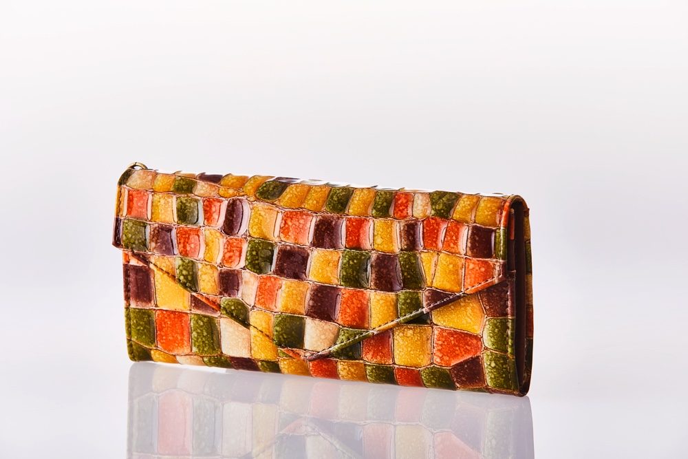 Mosaic Croco Flap Wallet
