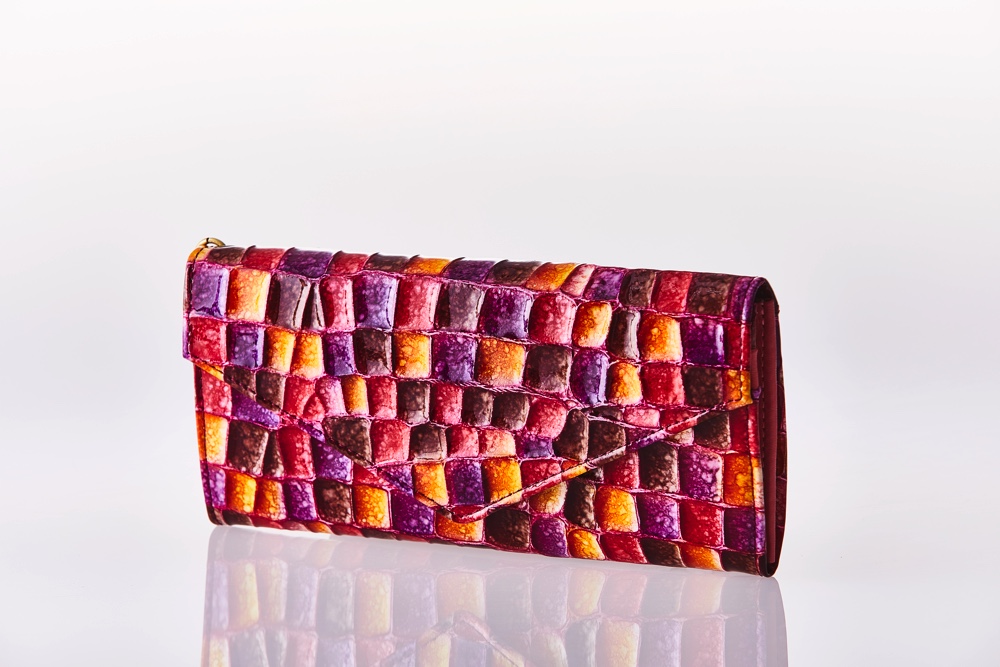 Mosaic Croco Flap Wallet