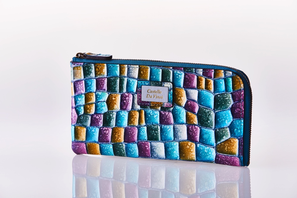 Mosaic CrocoMosaic Croco L Side Zip Slim Wallet