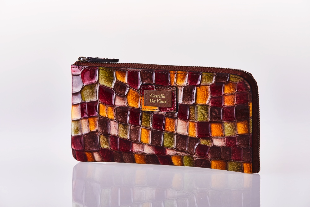Mosaic CrocoMosaic Croco L Side Zip Slim Wallet