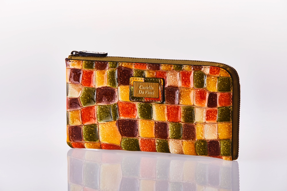 Mosaic CrocoMosaic Croco L Side Zip Slim Wallet