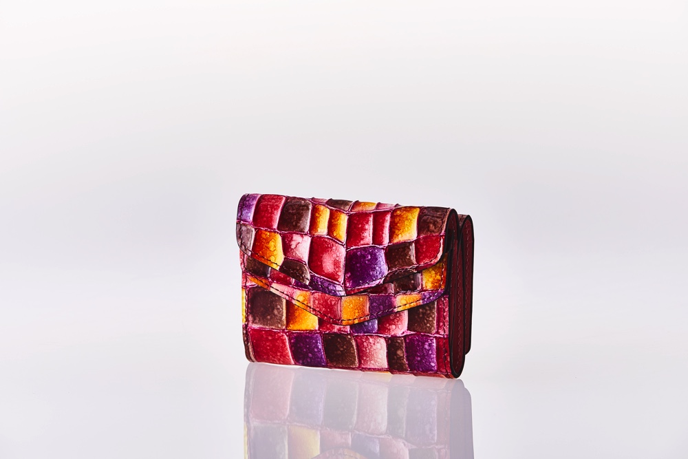 Mosaic Croco Flap Wallet　Mini