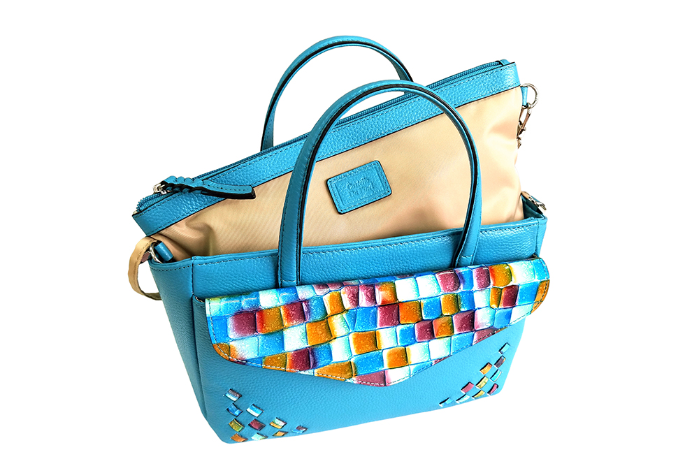 Mosaic Croco Mini Tote Bag
