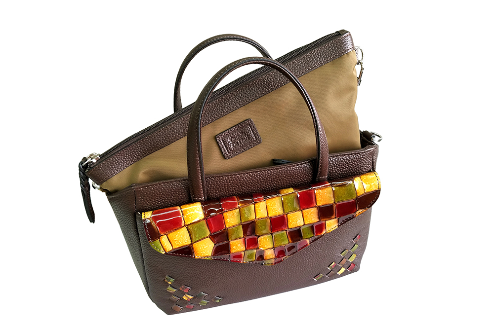 Mosaic Croco Mini Tote Bag