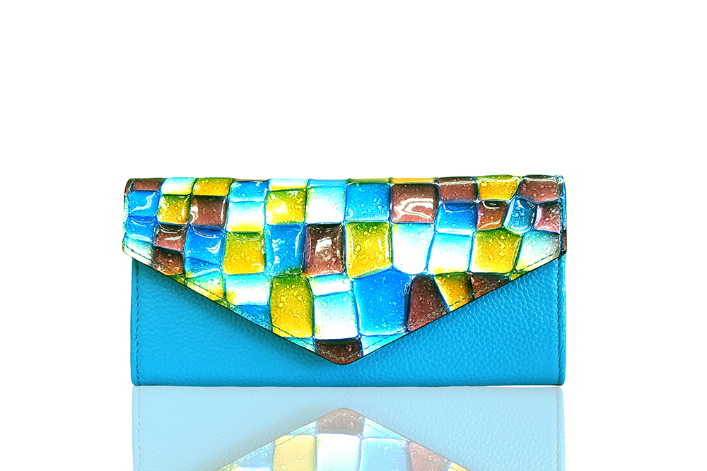 Mosaic Croco Flap Wallet