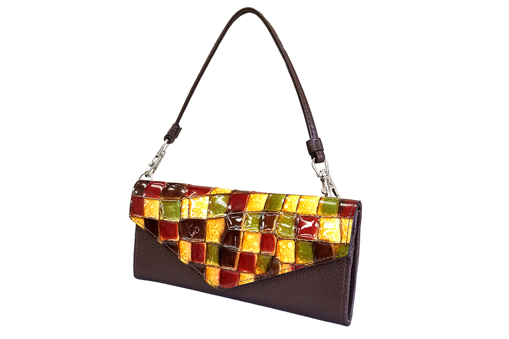 Mosaic Croco Flap Wallet