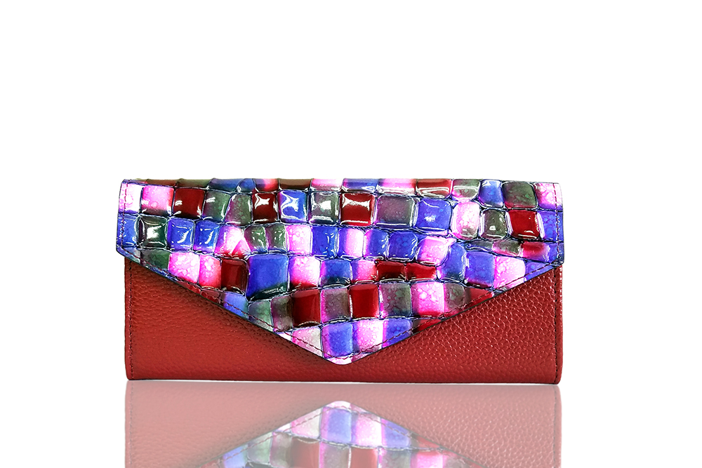 Mosaic Croco Flap Wallet