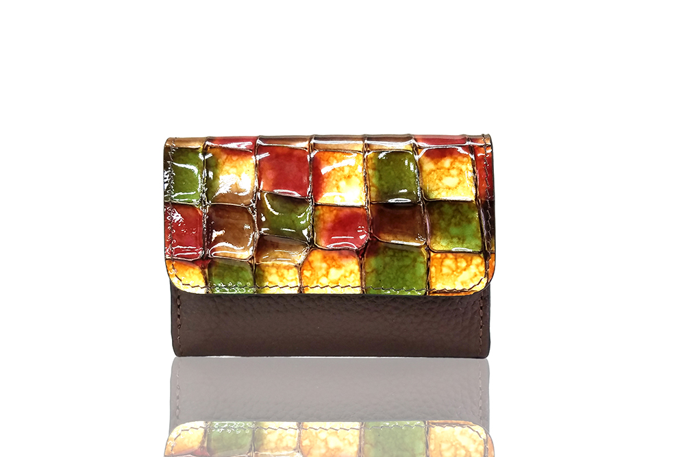 Mosaic Croco Tre Folding Flap Wallet
