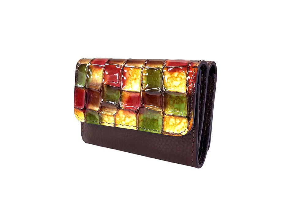 Mosaic Croco Tre Folding Flap Wallet
