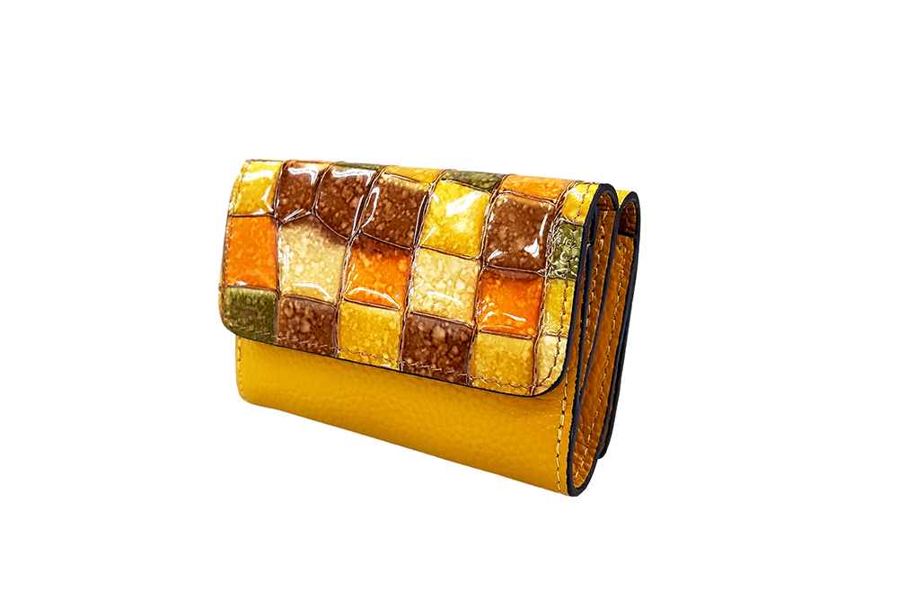 Mosaic Croco Tre Folding Flap Wallet
