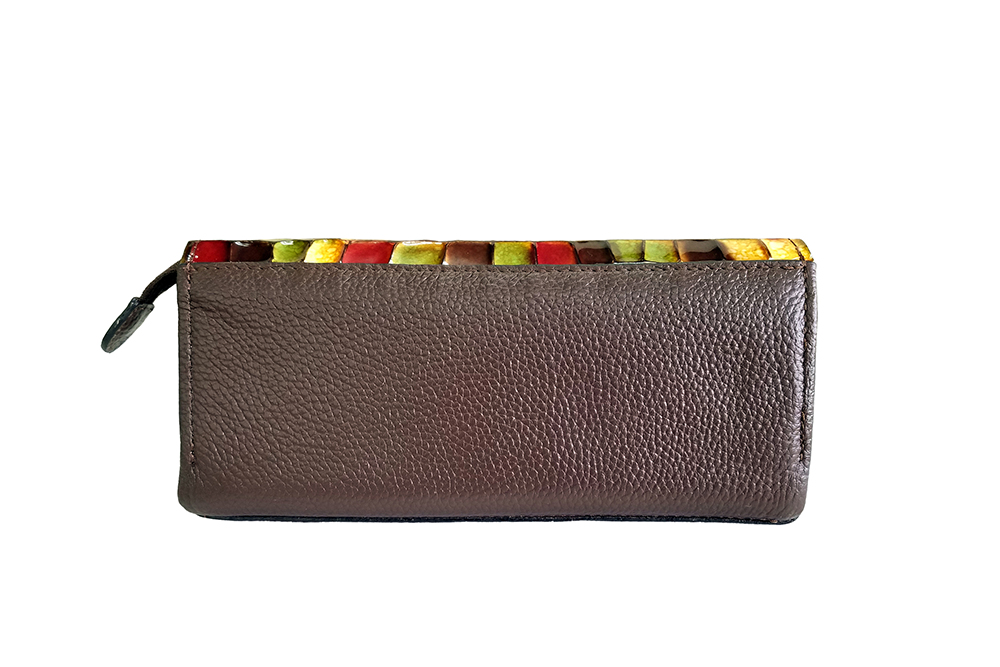 Mosaic Croco Flap Long Wallet