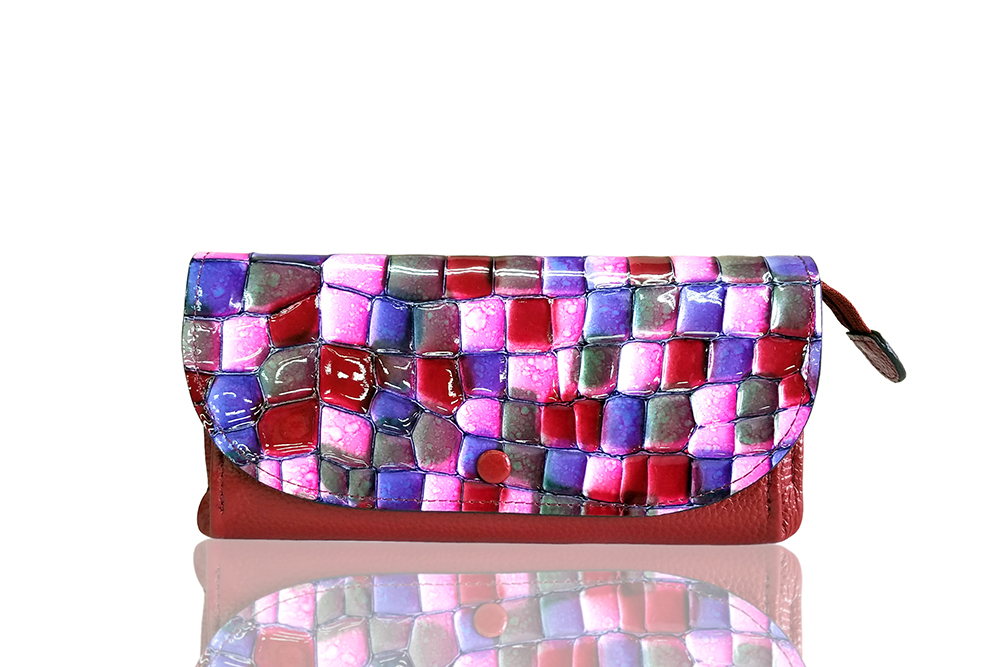 Mosaic Croco Flap Long Wallet