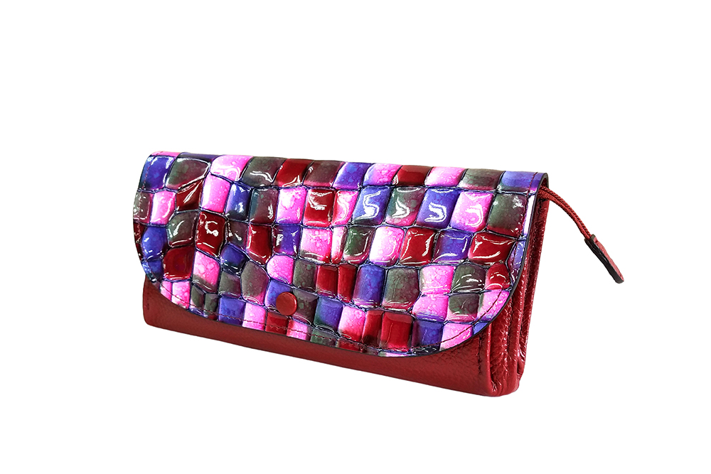 Mosaic Croco Flap Long Wallet