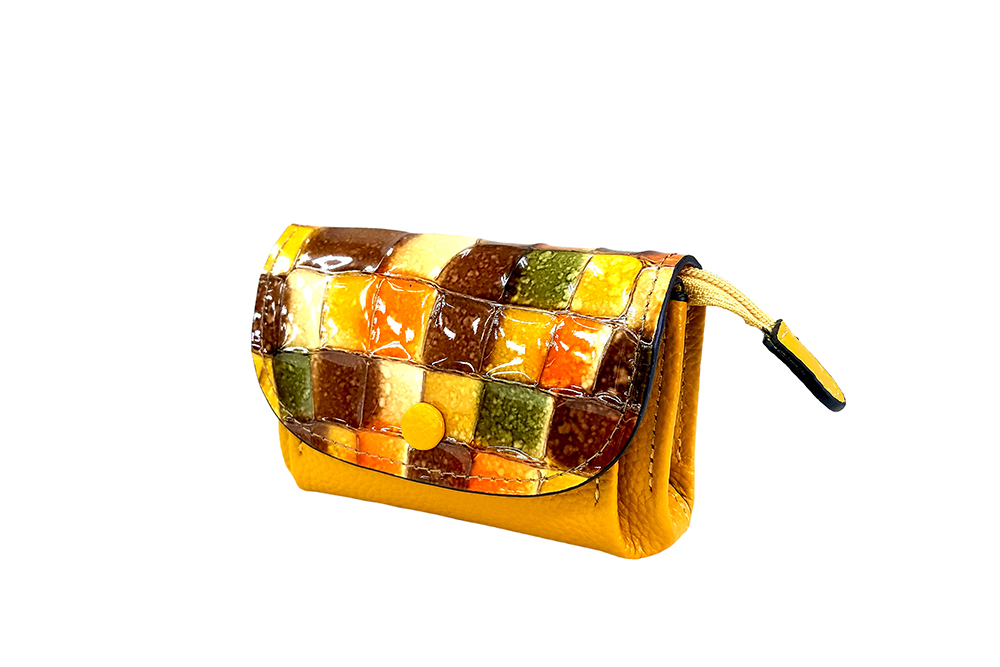 Mosaic Croco Flap Purse