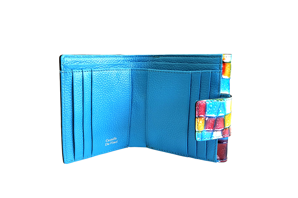 Mosaic Croco Folding Flap Purse