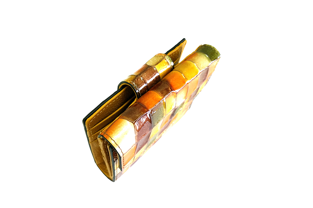 Mosaic Croco Folding Flap Purse