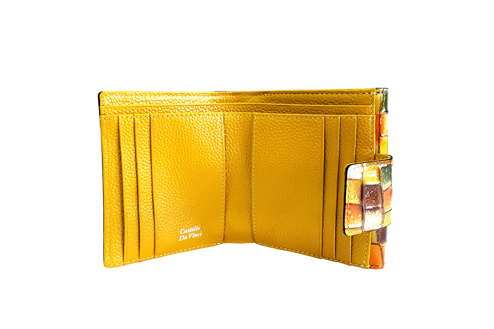 Mosaic Croco Folding Flap Purse